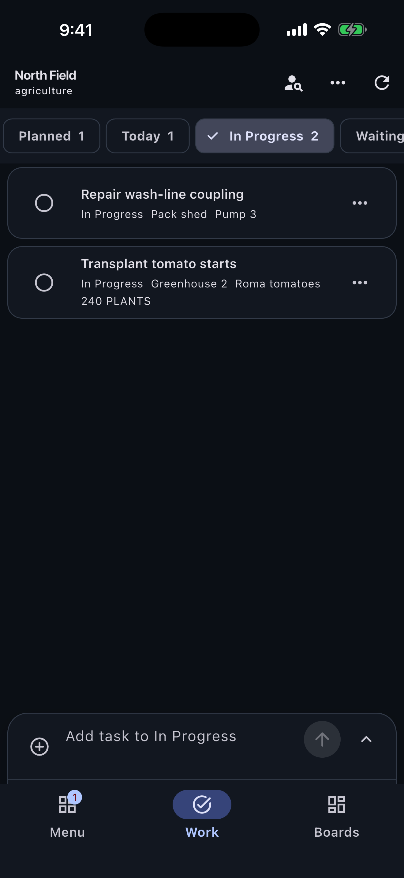 Farms & Greenhouses Turnboards mobile app — Offline farm