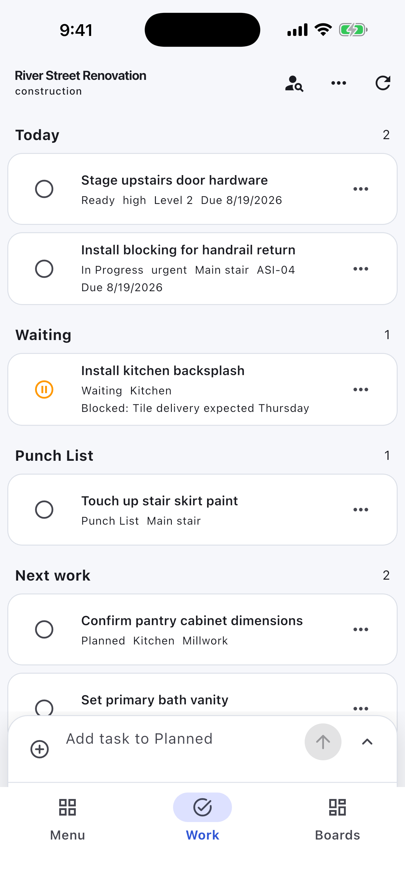 Construction Turnboards mobile app — Keep job moving