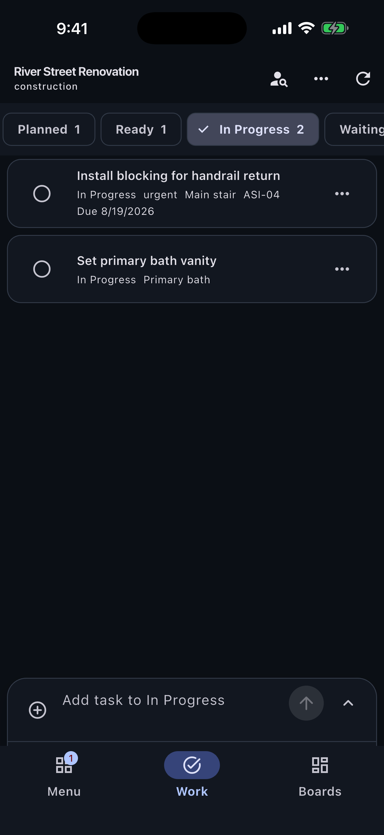 Construction Turnboards mobile app — Offline jobsite