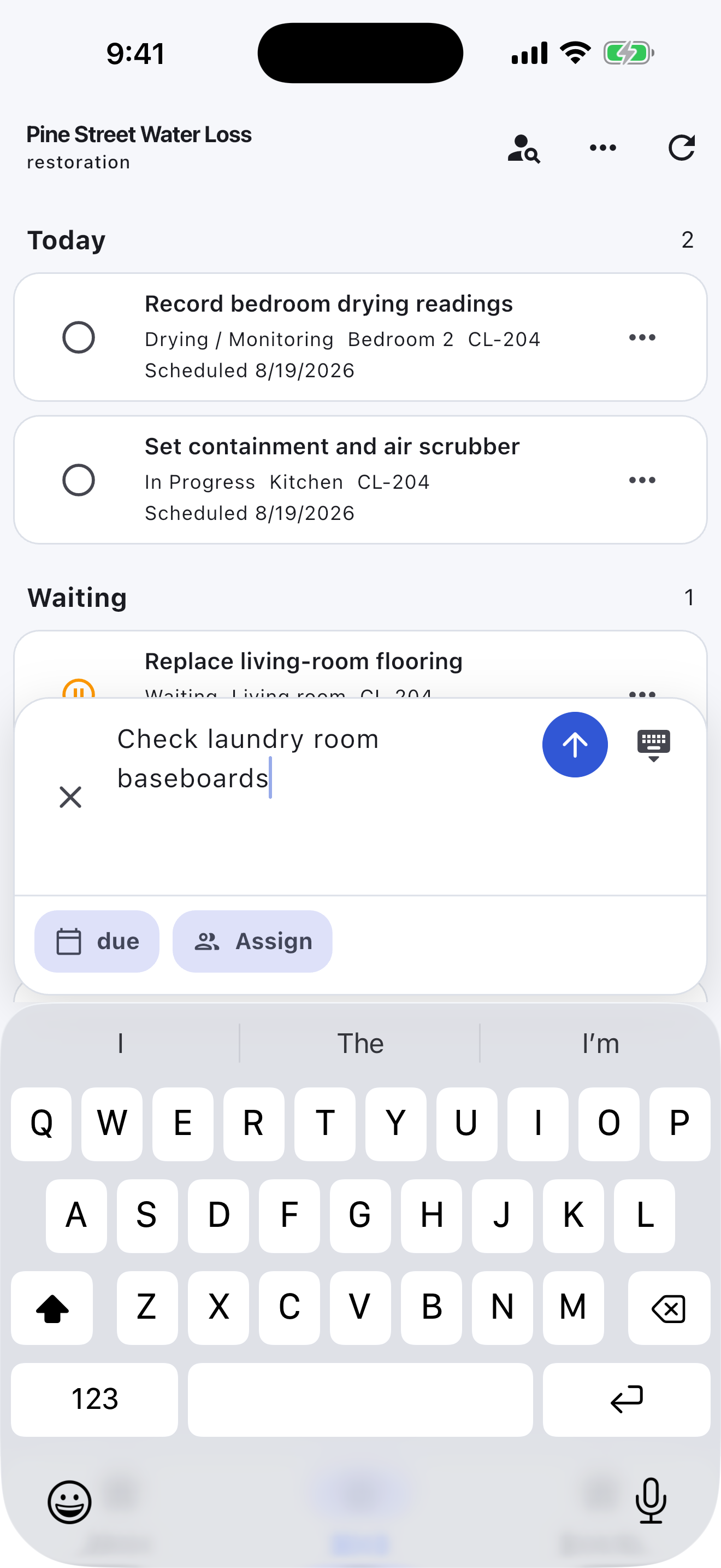 Restoration & Remediation Turnboards mobile app — Capture field work